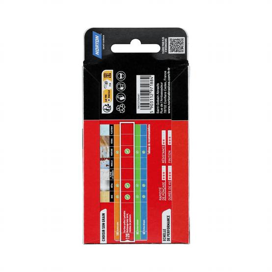 Patins multi-usage auto-agrippants grain 120 70x125mm lot de 12 - NORTON - Image 1