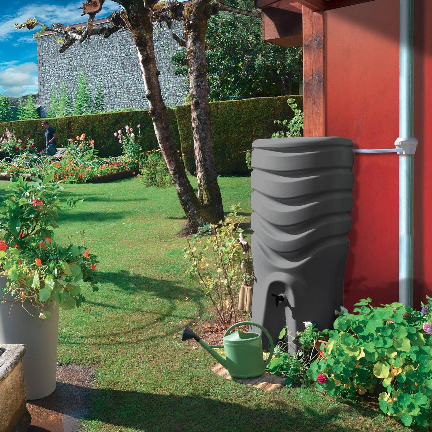 EDA Plastiques - Récupérateur d'eau de pluie aérien 550L anthracite  - EDA - Imagen 2