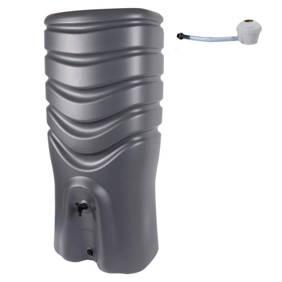 EDA Plastiques - Récupérateur d'eau de pluie aérien 350L collecteur et robinet inclus anthracite – EDA - Image 3