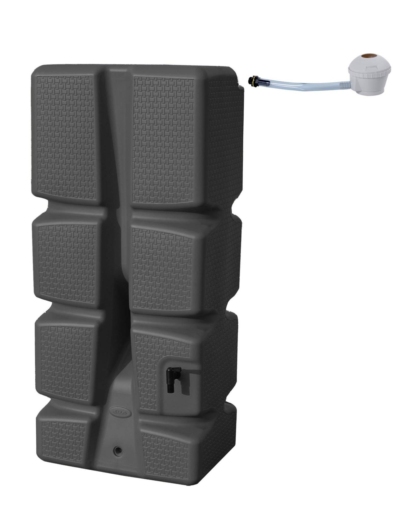EDA Plastiques - Récupérateur d'eau de pluie 310L aérien plastique anthracite - EDA - Image 1
