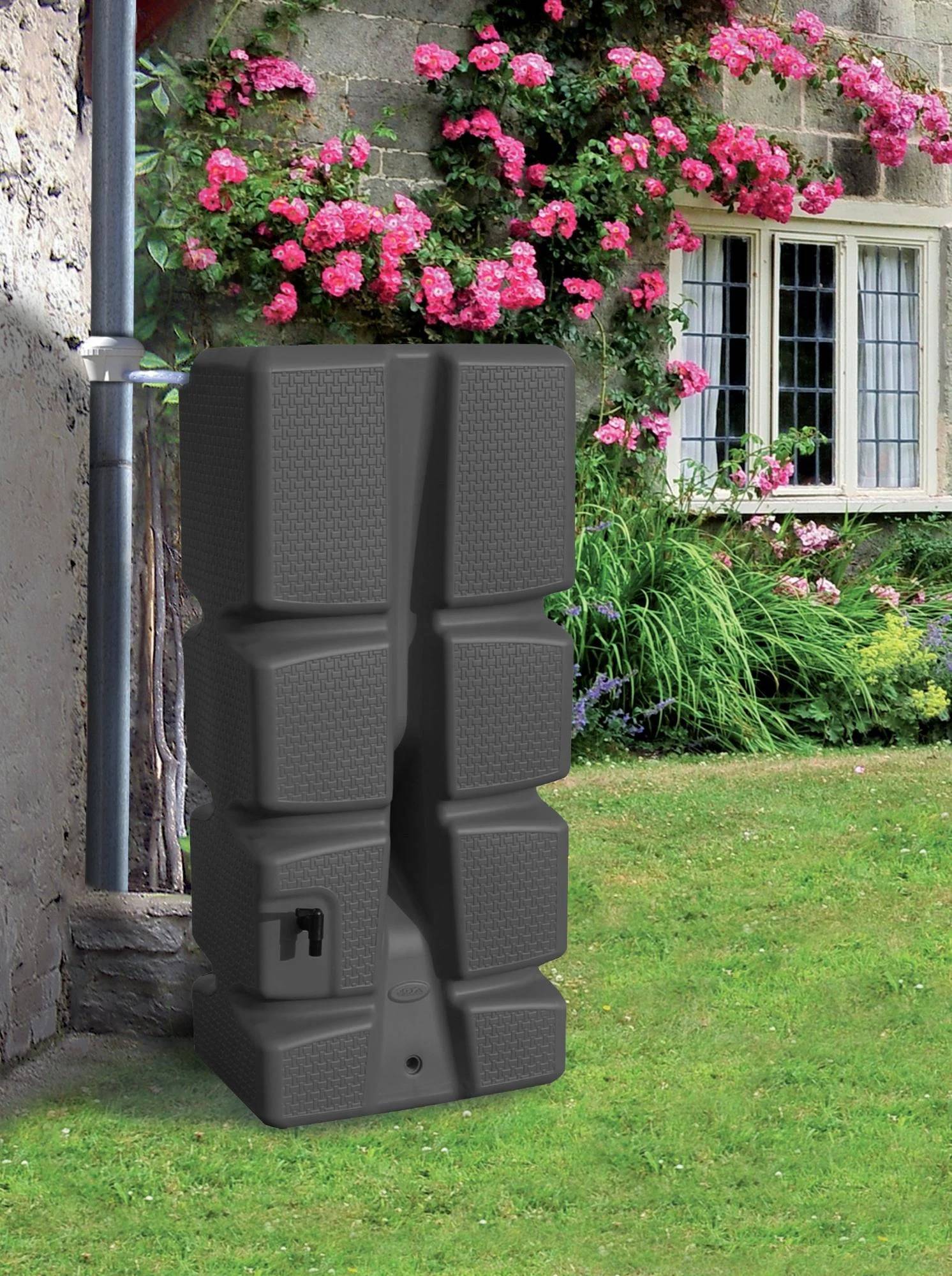 EDA Plastiques - Récupérateur d'eau de pluie 310L aérien plastique anthracite - EDA - Image 4