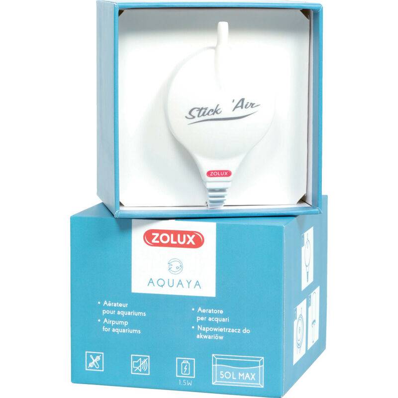 Bulleur aérateur blanc pour aquarium 1.5W débit 18.6 L/h L.11 cm l.3 cm H.12 cm - Zolux - Imagen 2