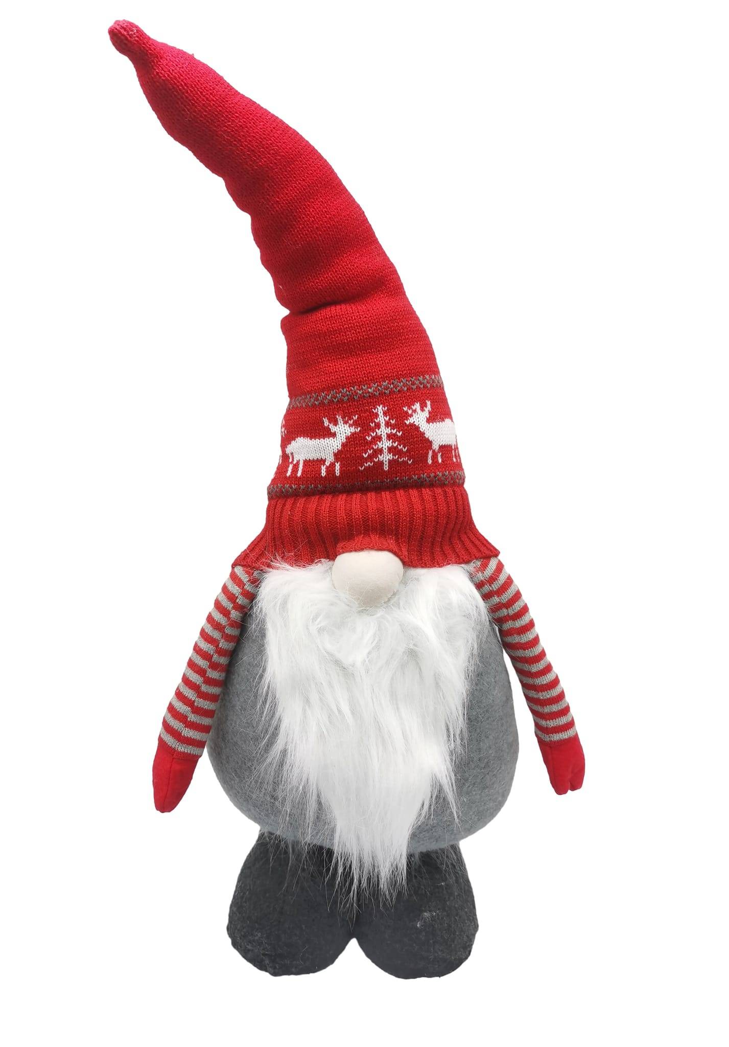 Ecloz - Figurine gnome en tissu - rouge et gris - H. 98 cm - ECLOZ