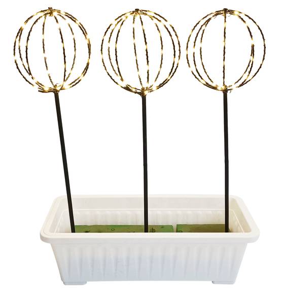 Ecloz - Lot de 3 boules lumineuses (LED) à planter - ECLOZ