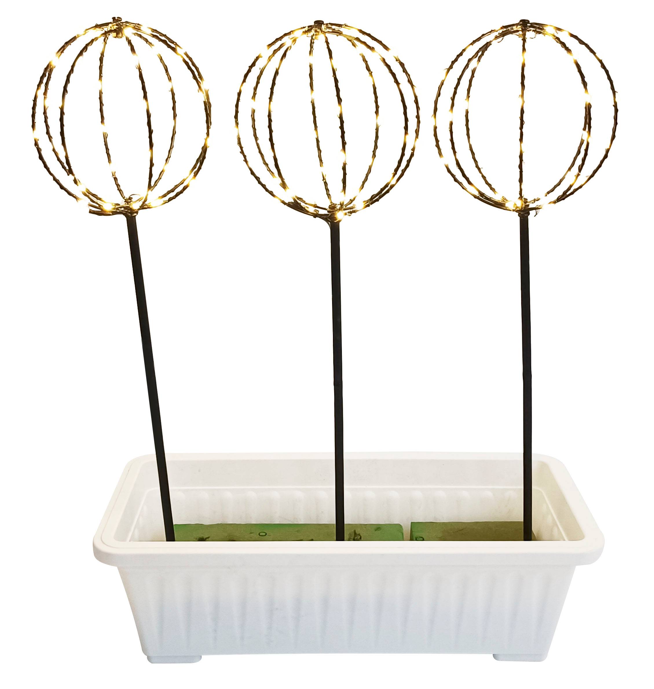 Ecloz - Lot de 3 boules lumineuses (LED) à planter - ECLOZ