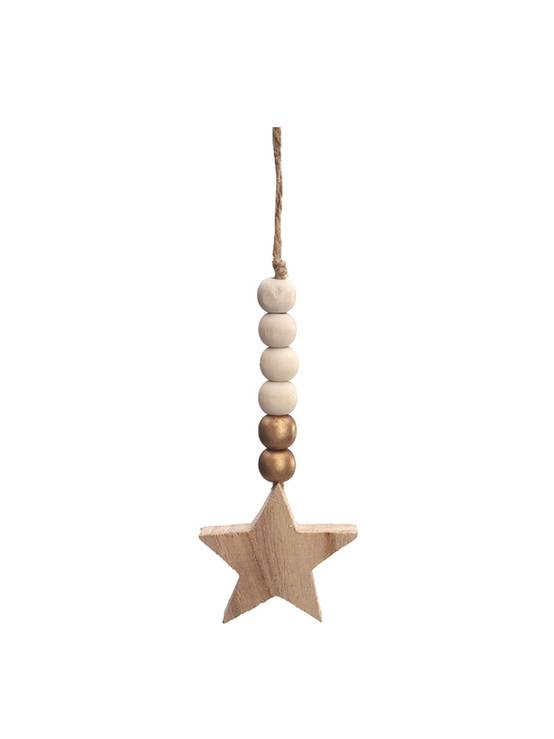 Ecloz - Suspension en bois étoile - blanc, doré et bois naturel - ECLOZ - Image 1