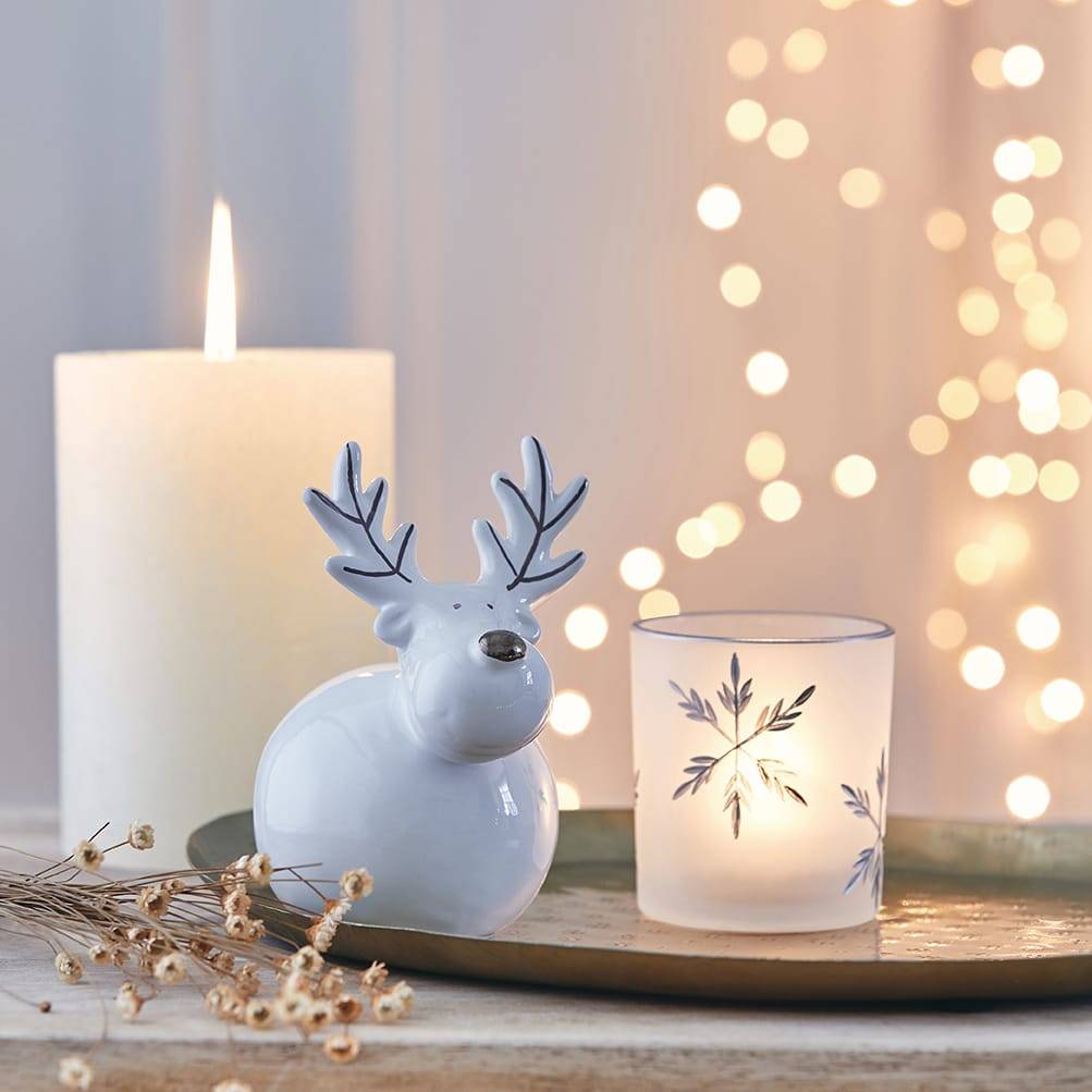 Ecloz - Décoration renne en céramique blanc H.13 cm - ECLOZ - Image 3