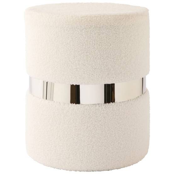 Ecloz - Pouf Dave en peluche - blanc et argent - ECLOZ - Image 2