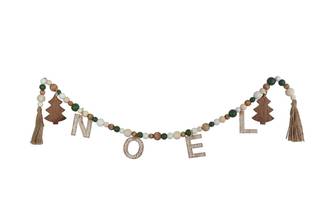 Ecloz - Guirlande déco lettres Noël en bois - vert et blanc - ECLOZ