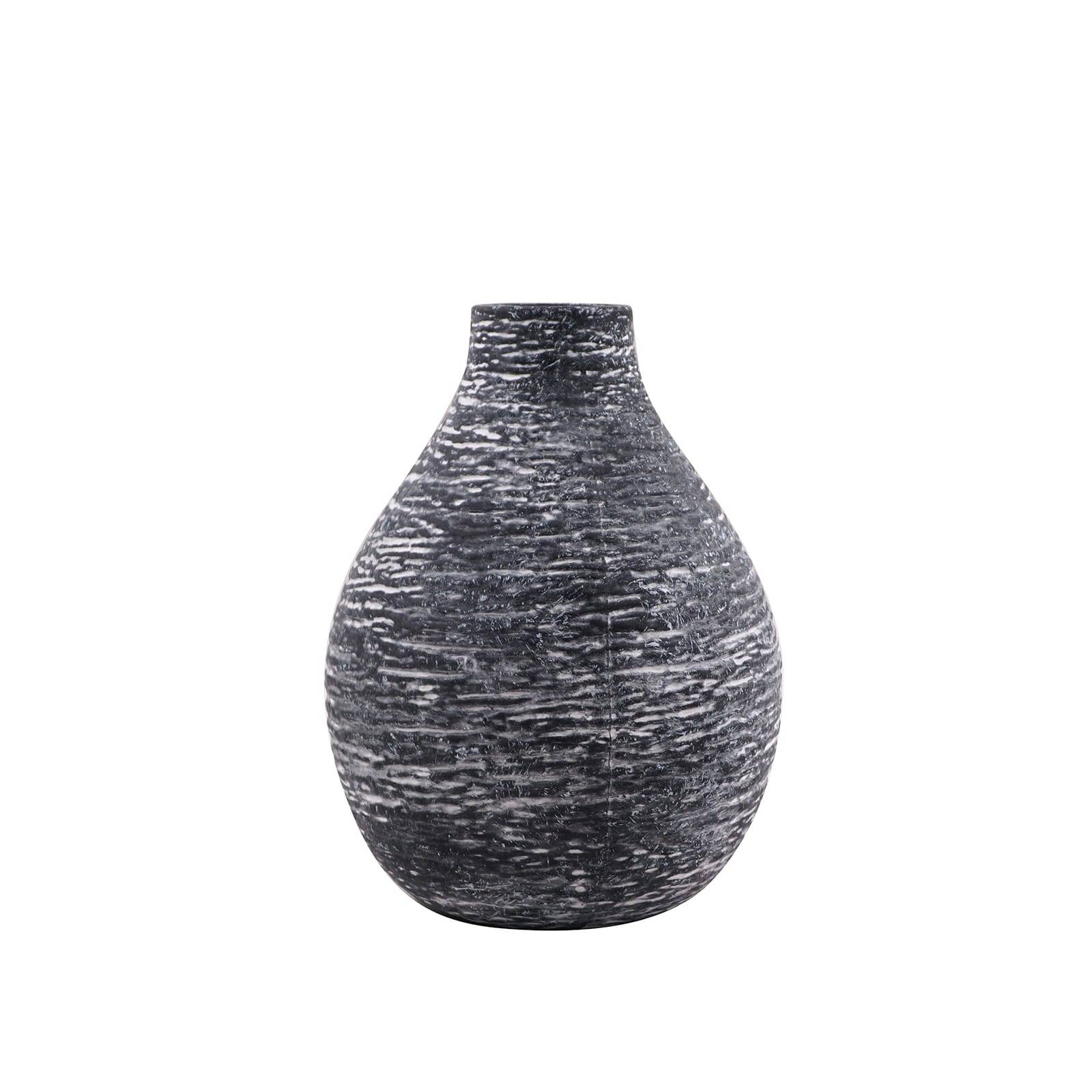 Ecloz - Vase en dolomite noir chiné H.22 cm - ECLOZ