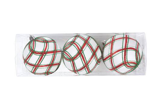 Ecloz - Lot de 3 boules de Noël - tartan - ECLOZ