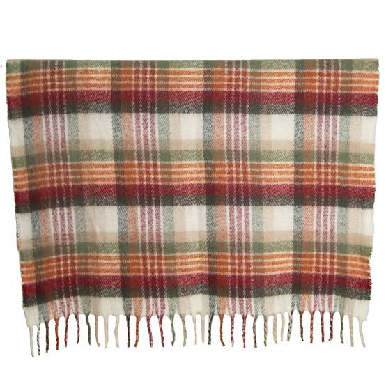 Ecloz - Plaid avec franges - tartan rouge et vert - ECLOZ - Image 1