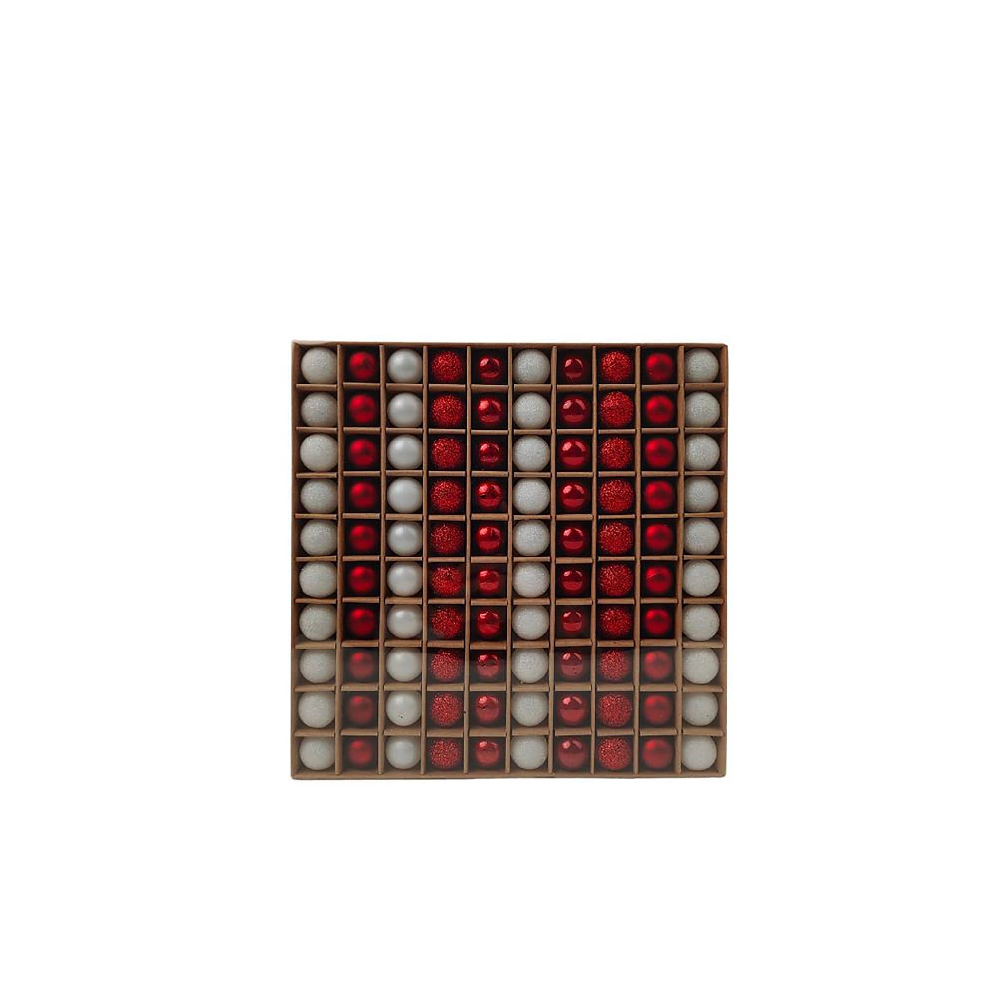 Ecloz - Assortiment de 100 boules de Noël - rouge et blanc - Ø. 2 cm - ECLOZ