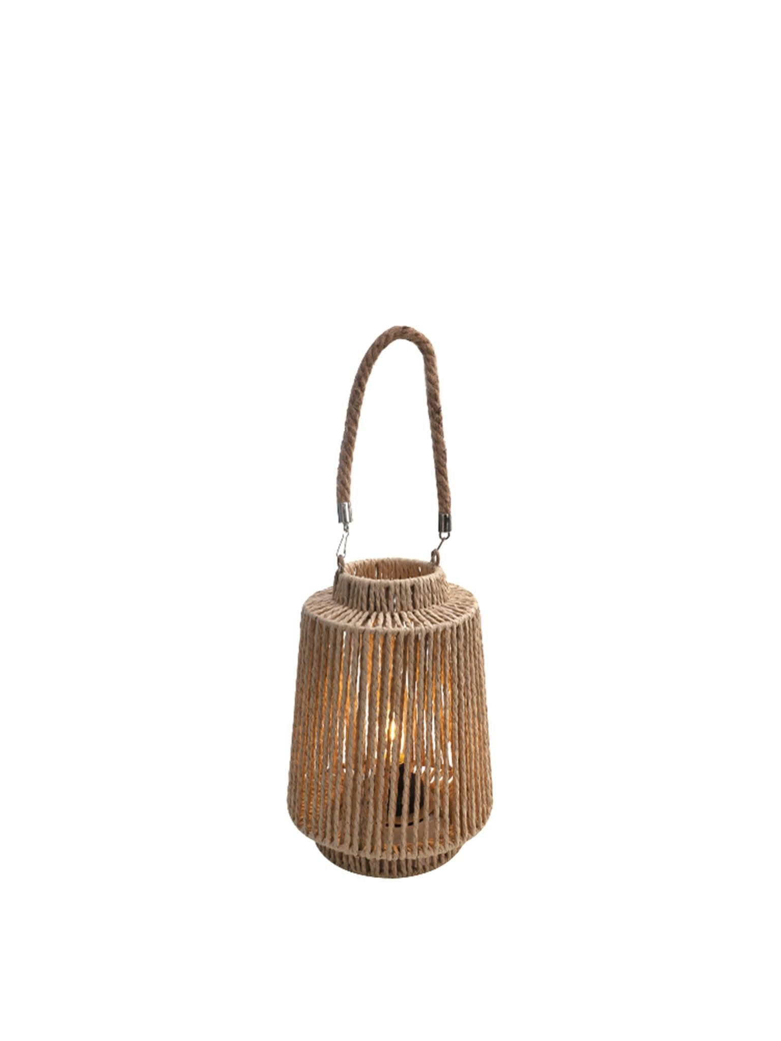 Ecloz - Lanterne avec ampoule en corde - beige - ECLOZ