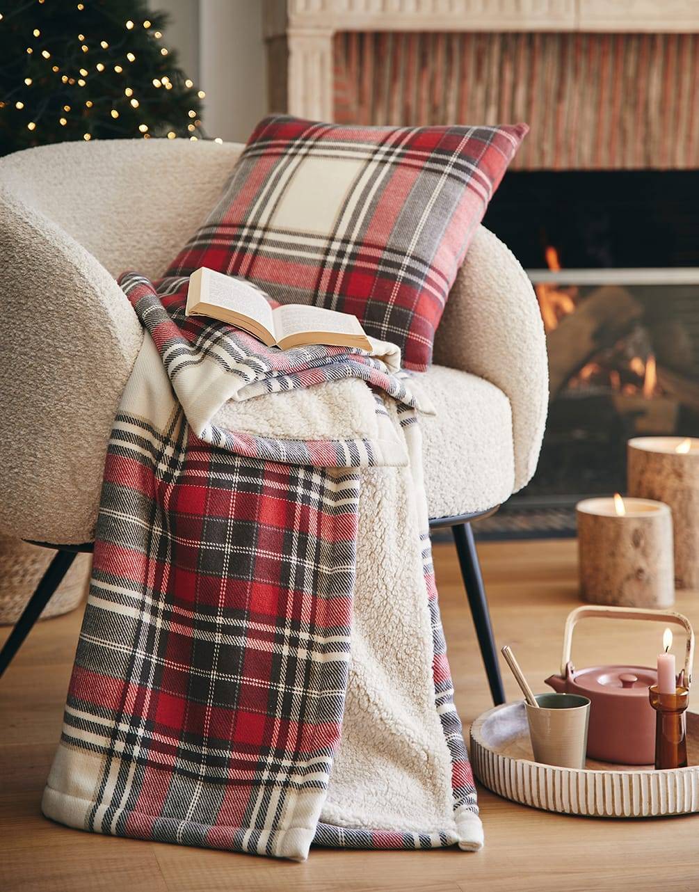 Ecloz - Plaid tartan sherpa - ECLOZ - Image 5