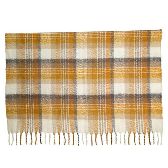 Ecloz - Plaid avec franges tartan jaune noir et blanc L.26 x l.34 cm - ECLOZ - Image 1