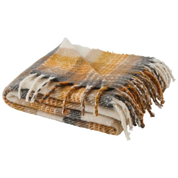 Ecloz - Plaid avec franges tartan jaune noir et blanc L.26 x l.34 cm - ECLOZ - Imagen 3