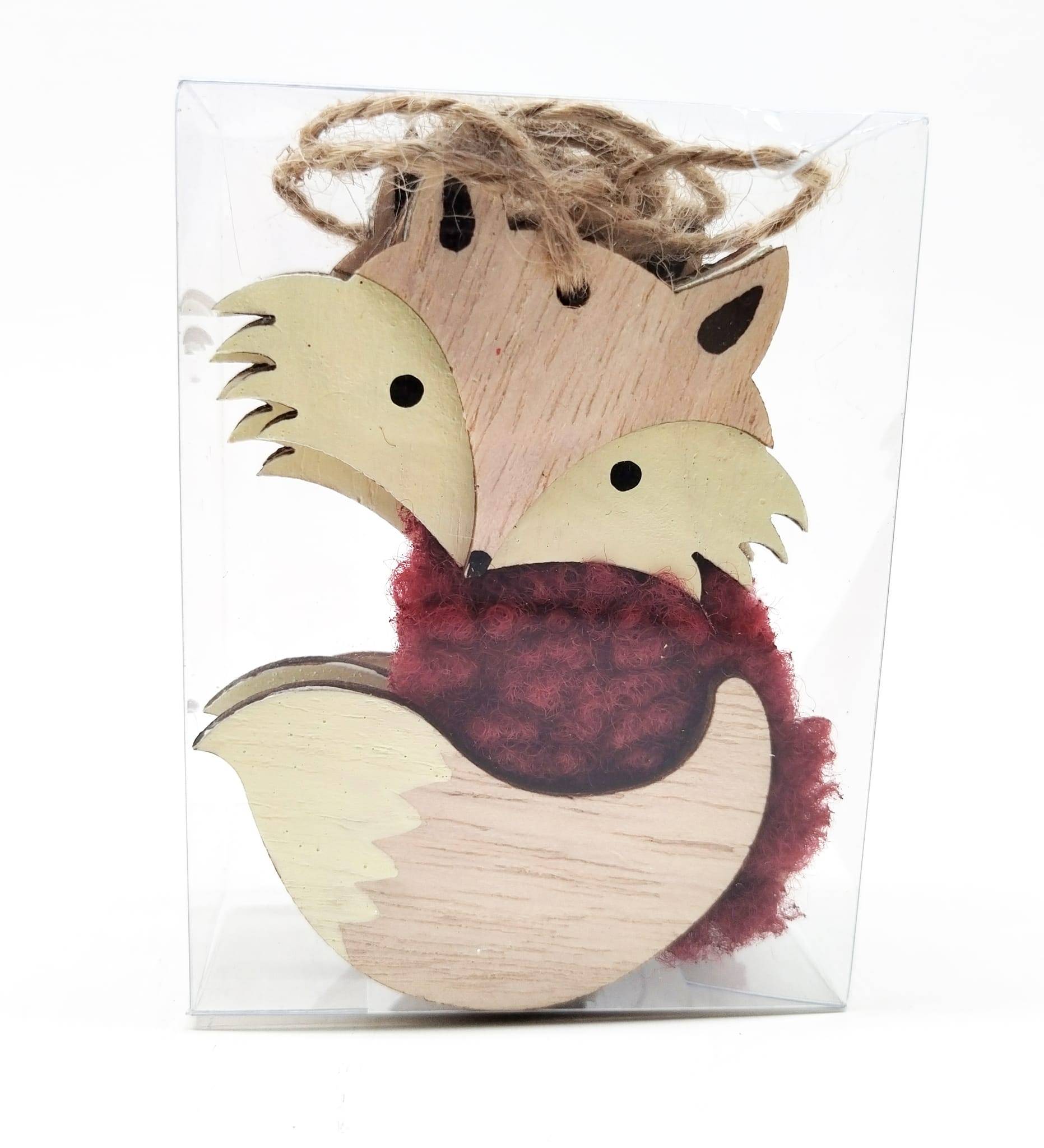 Ecloz - Lot de 3 suspensions renard en bois et peluche - ECLOZ
