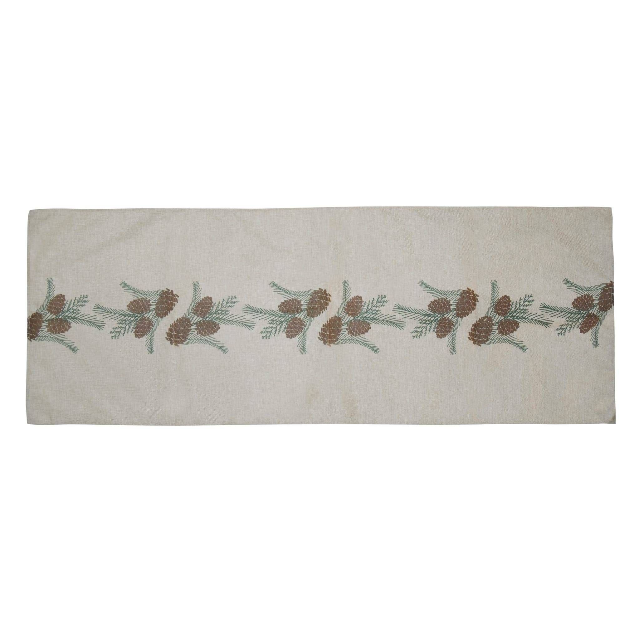Ecloz - Chemin de table décor pommes de pin - 50 x 140 cm - ECLOZ - Image 1