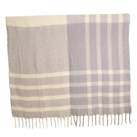 Ecloz - Plaid avec franges - gris et blanc - ECLOZ - Image 1