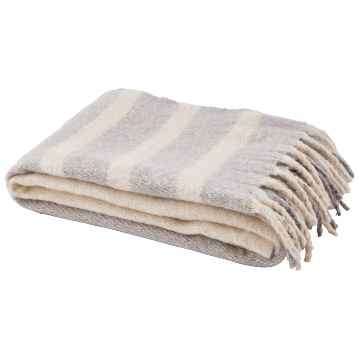 Ecloz - Plaid avec franges - gris et blanc - ECLOZ - Imagen 4