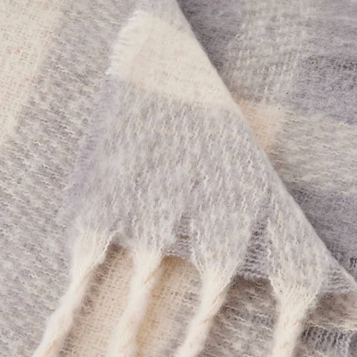 Ecloz - Plaid avec franges - gris et blanc - ECLOZ - Imagen 2