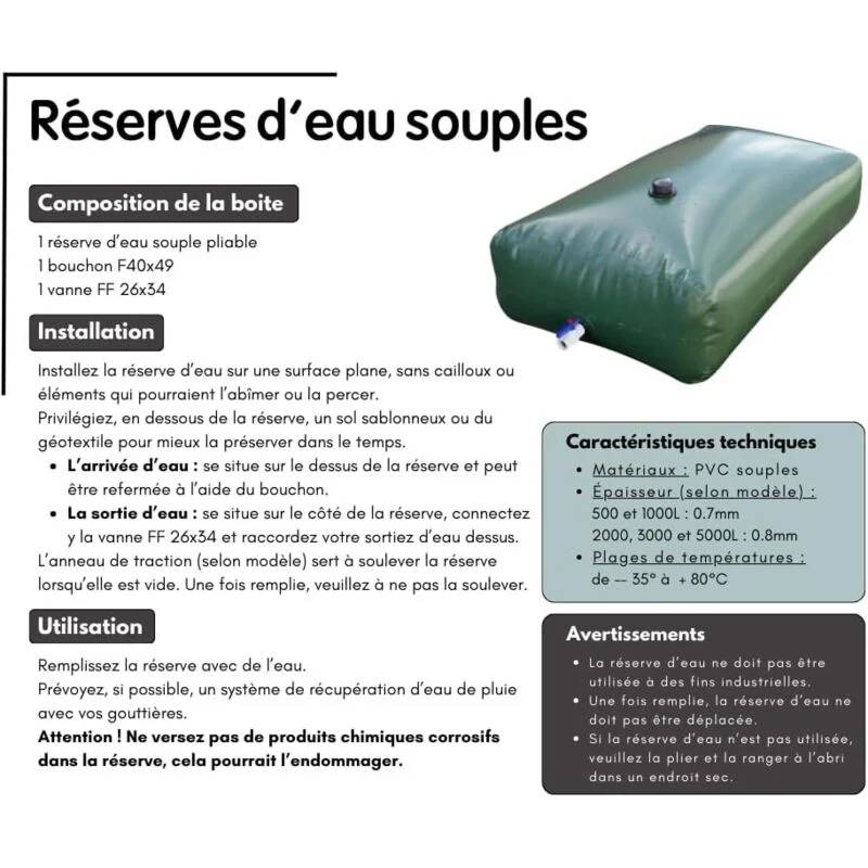 Jardibric - Récupérateur d'eau de pluie 3000L souple PVC vert - JARDIBRIC - Image 4