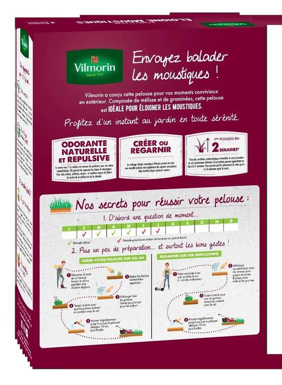 Vilmorin - Pelouse Mélisse Graminées Éloigne Moustiques 1kg - VILMORIN - Image 3