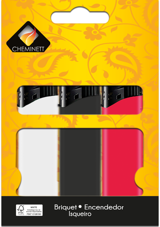 Cheminett - LOT X3 BRIQUETS BLISTER COL PANACHES