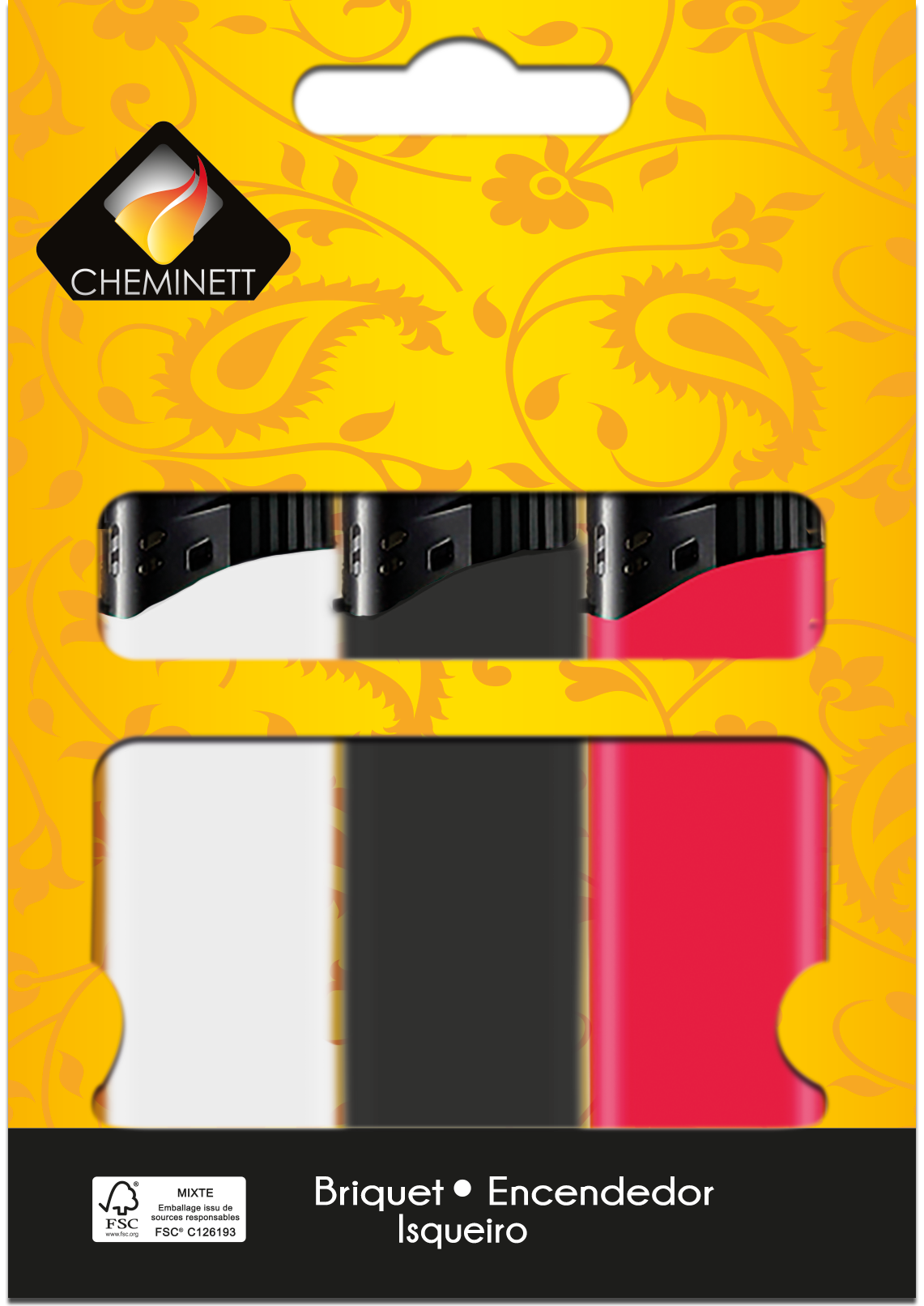 Cheminett - LOT X3 BRIQUETS BLISTER COL PANACHES