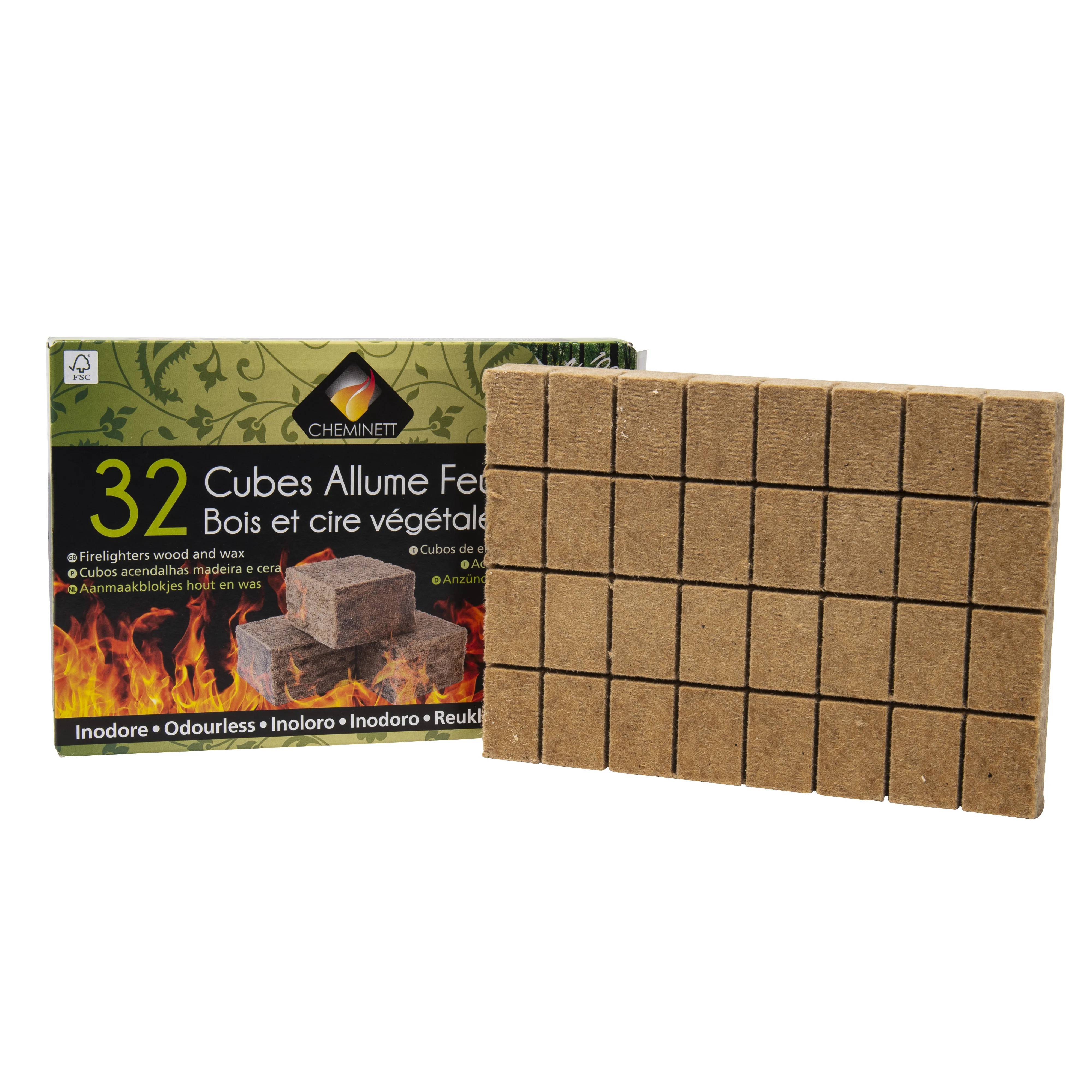 Allume feu cubes bois inodore 32 pcs – PYROFEU - Imagen 5