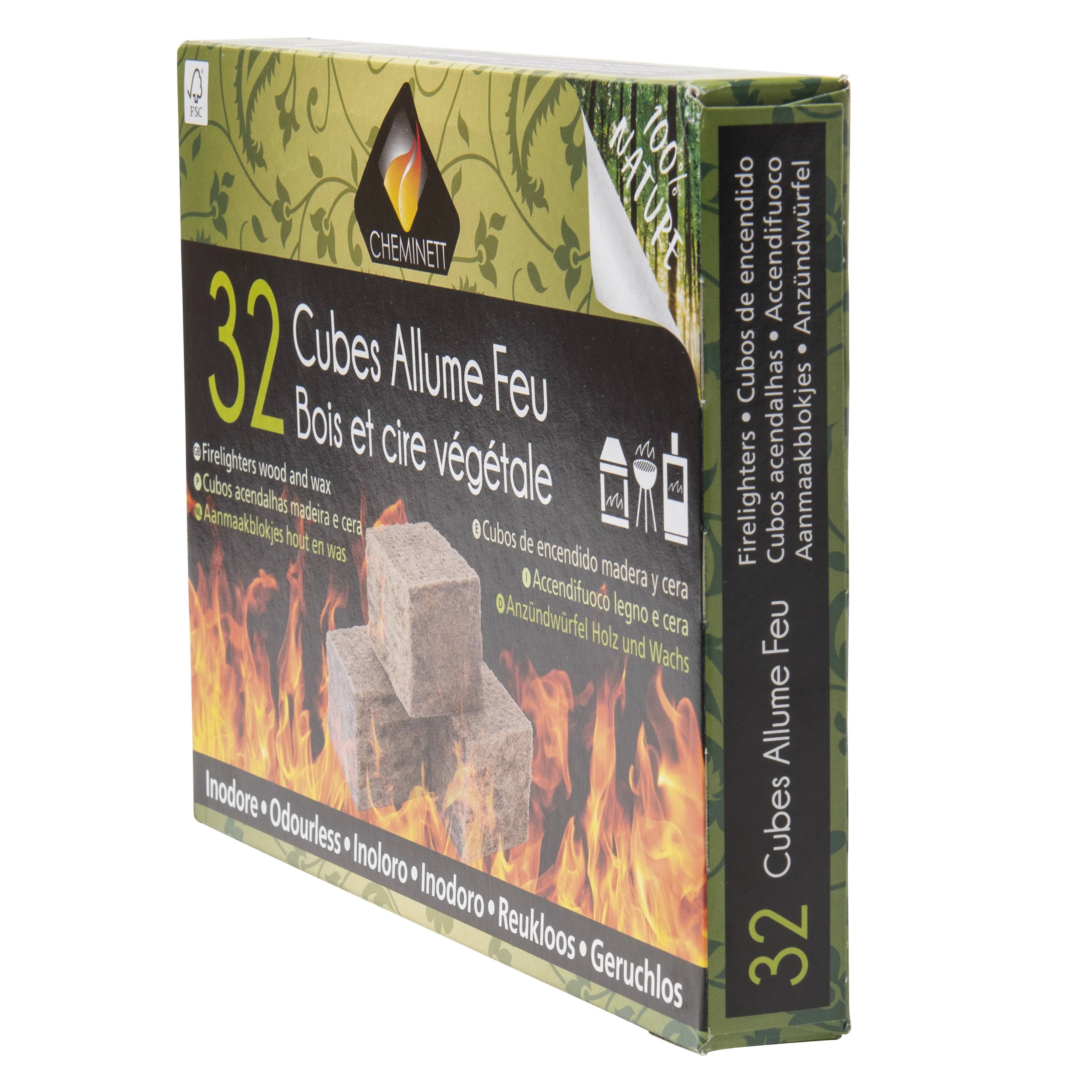 Allume feu cubes bois inodore 32 pcs – PYROFEU - Imagen 4
