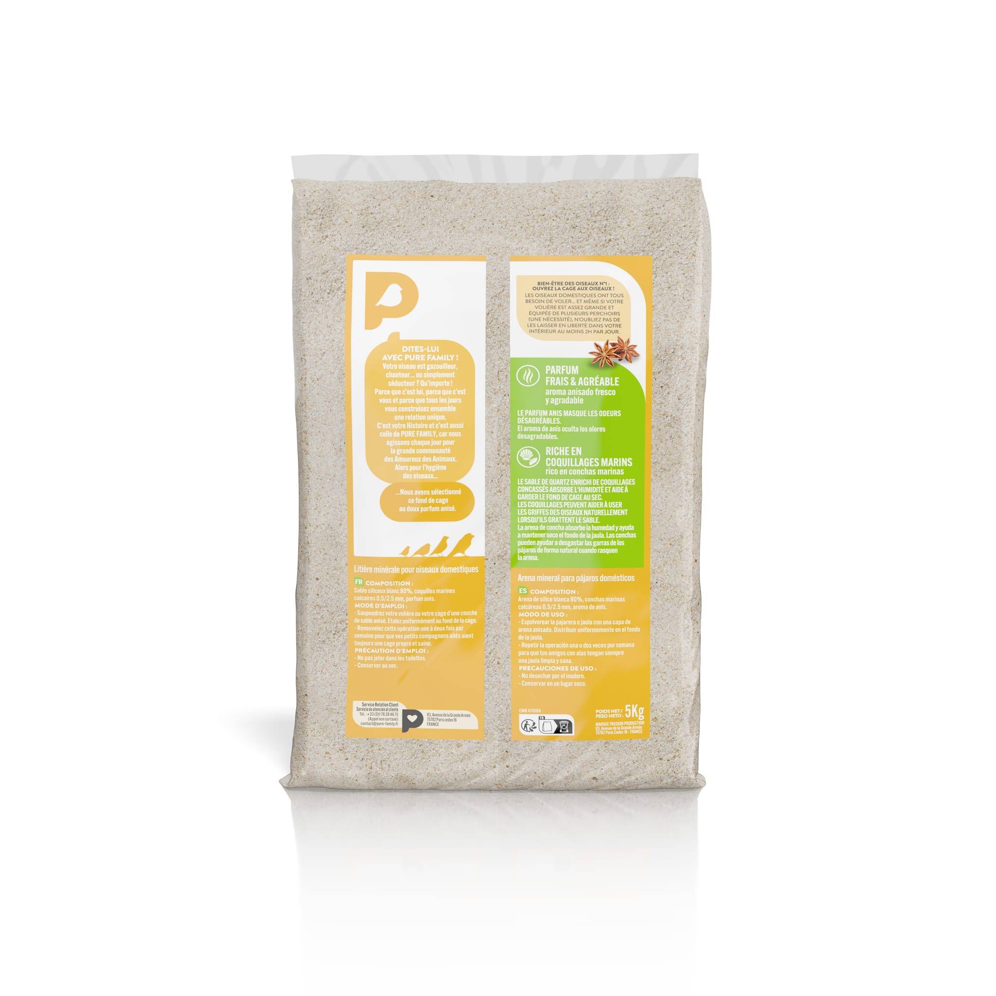 Pure Family - Fond de cage sable anis 5kg - Pure Family - Imagen 2