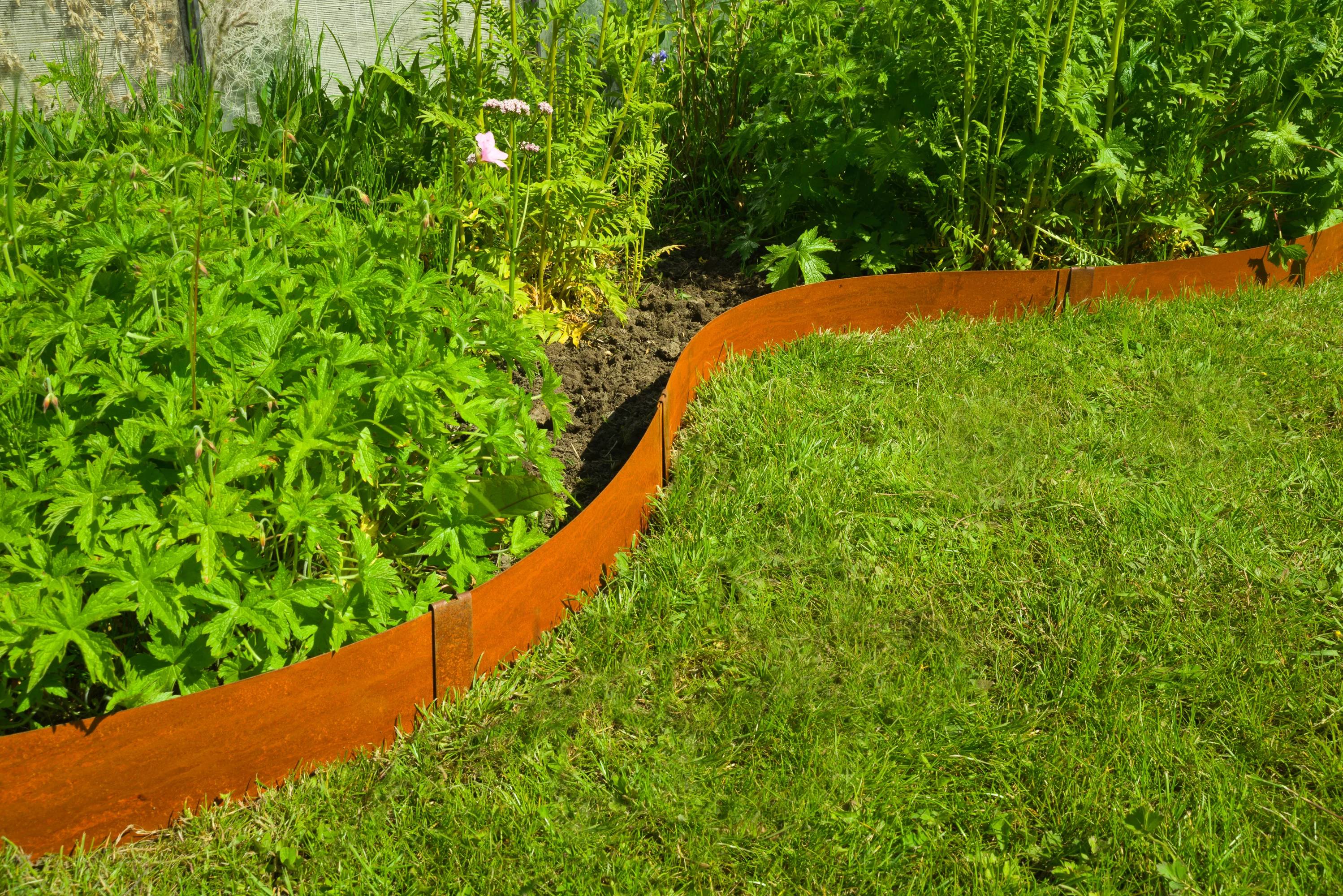 Bordure acier Corten H 10,2 cm L 264 cm 4 ancres - CORTEN - Imagen 1