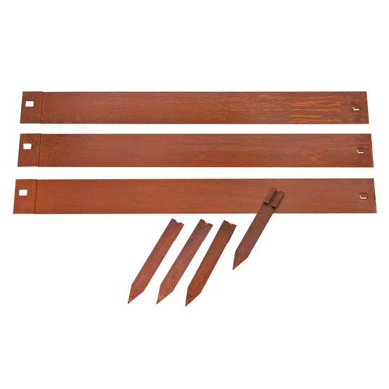 Bordure acier Corten H 10,2 cm L 264 cm 4 ancres - CORTEN - Image 4