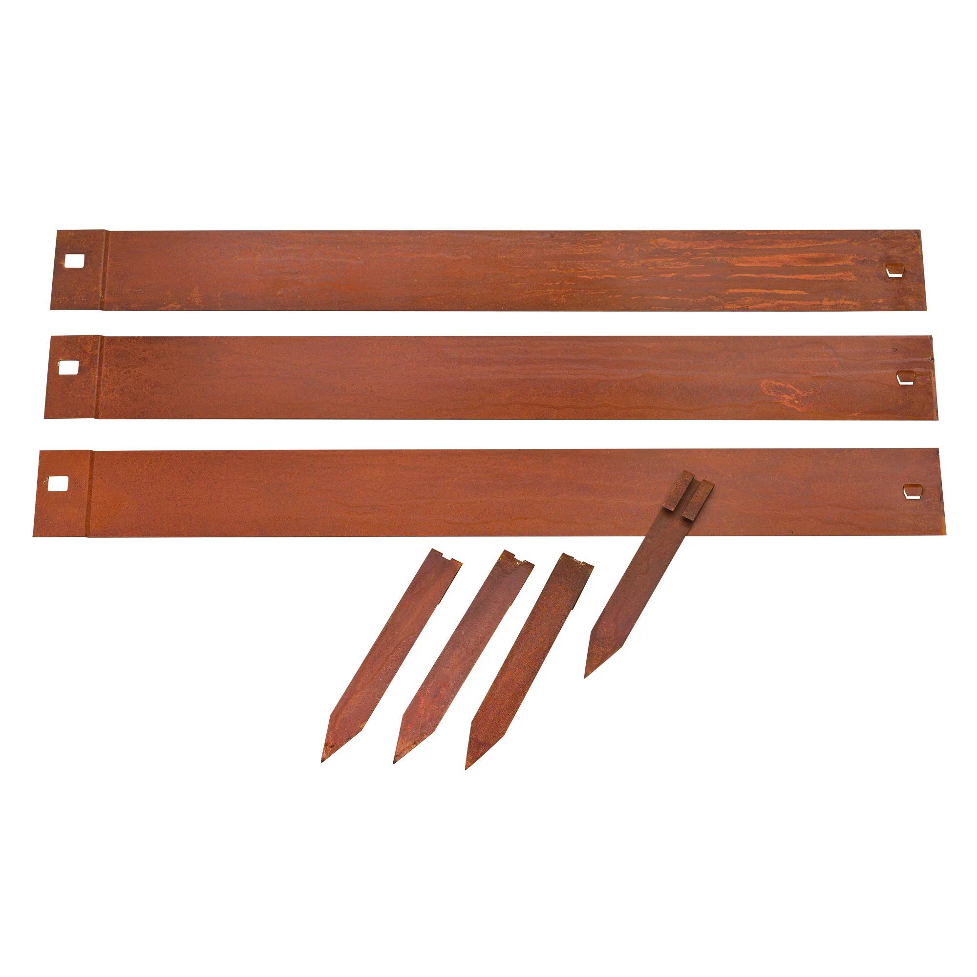 Bordure acier Corten H 10,2 cm L 264 cm 4 ancres - CORTEN - Imagen 4
