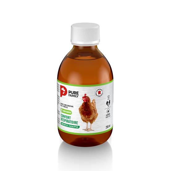 Pure Family - Complément liquide – Confort respiratoire aux plantes pour poule 250 ml - Pure Family