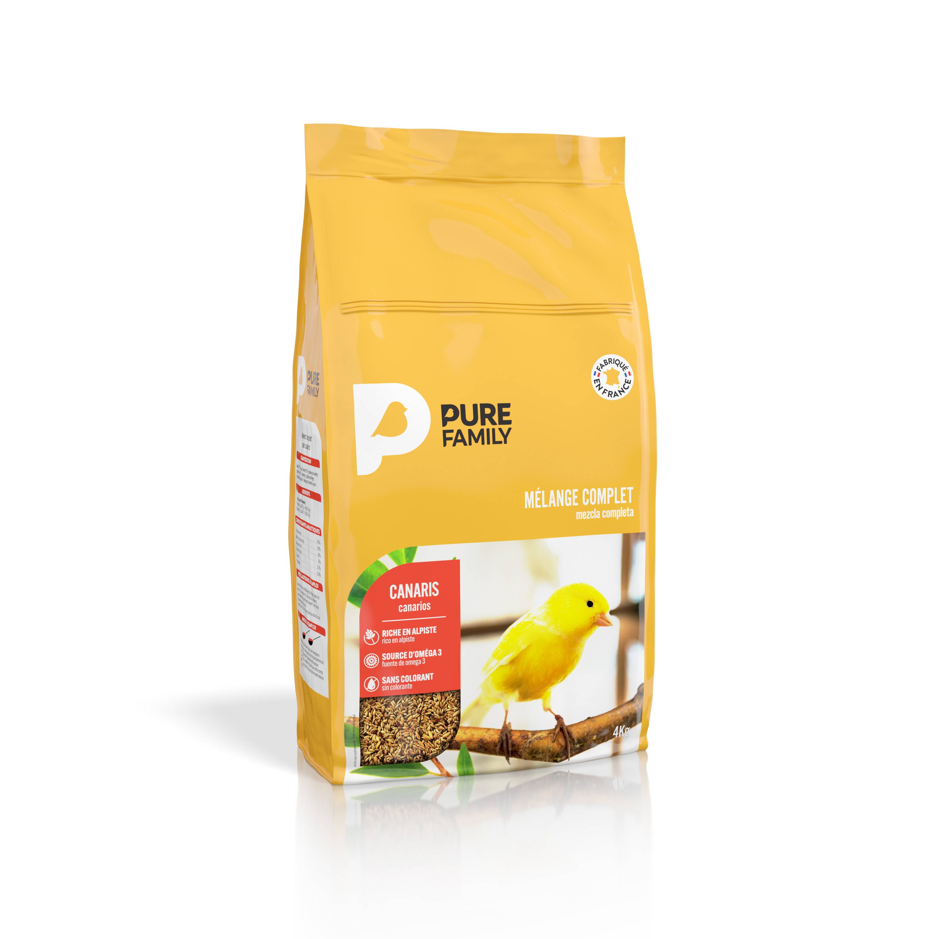 Pure Family - Mélange complet graines Canaris 4Kg - PURE FAMILY - Image 3