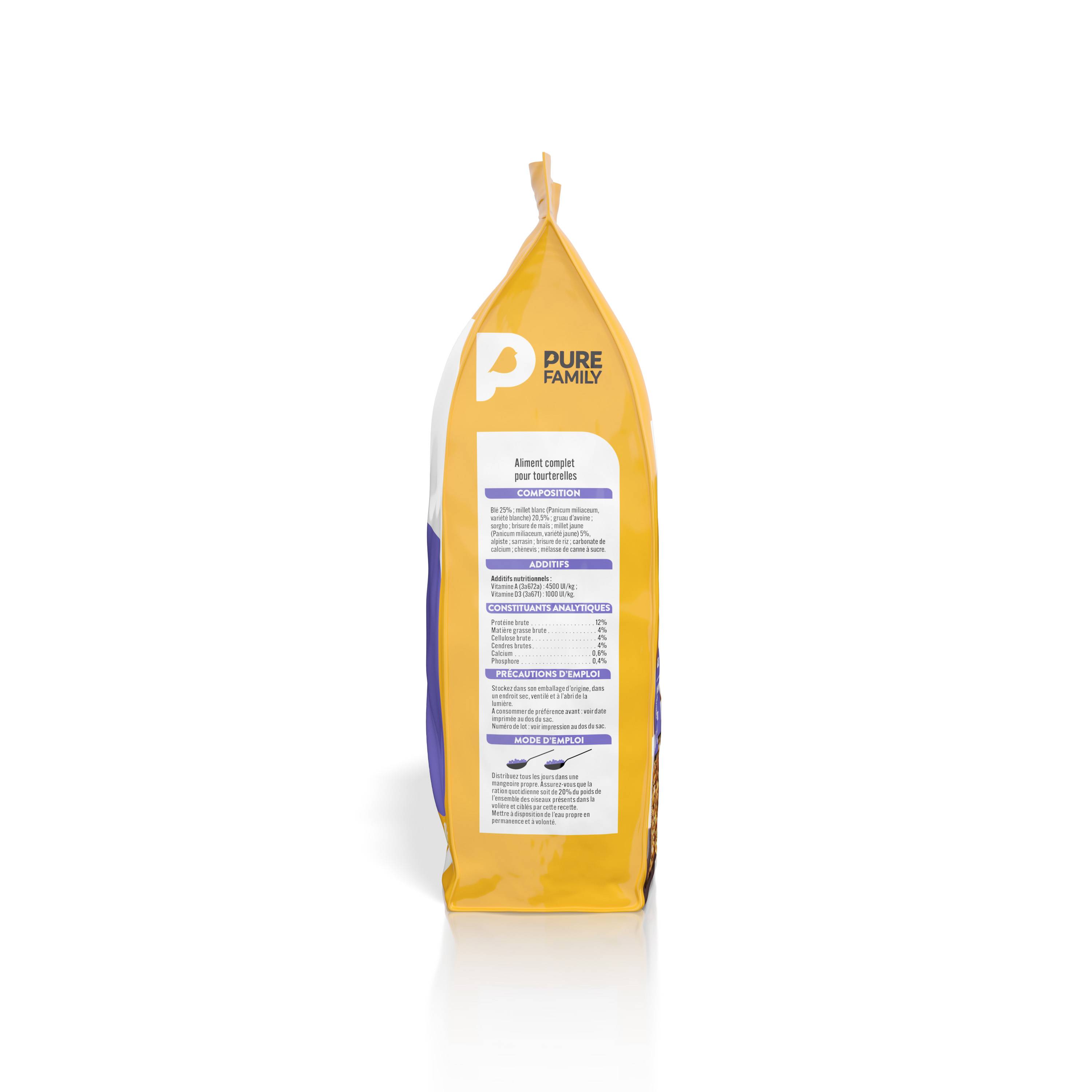 Pure Family - Pure Family - Mélange complet pour tourterelles 1 kg - Imagen 3
