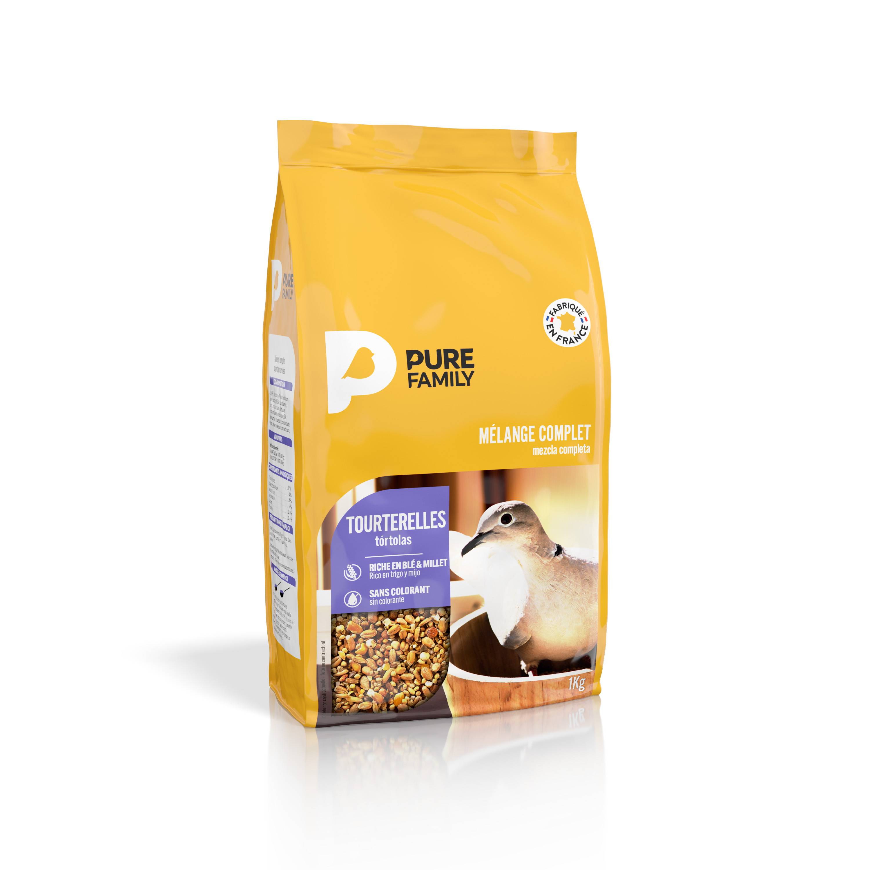 Pure Family - Pure Family - Mélange complet pour tourterelles 1 kg - Imagen 2
