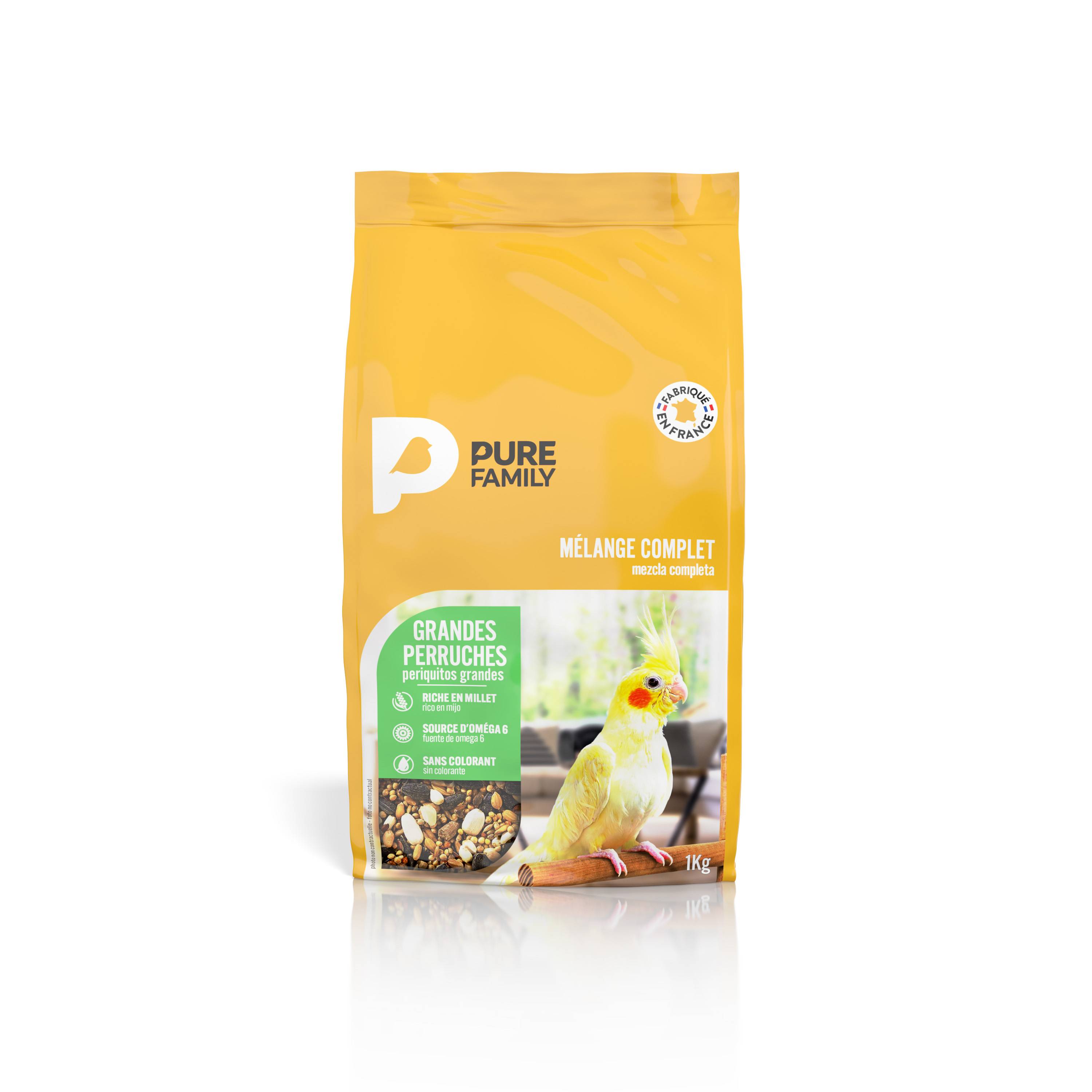 Pure Family - Pure Family - Mélange complet pour grandes perruches 1 kg - Imagen 3
