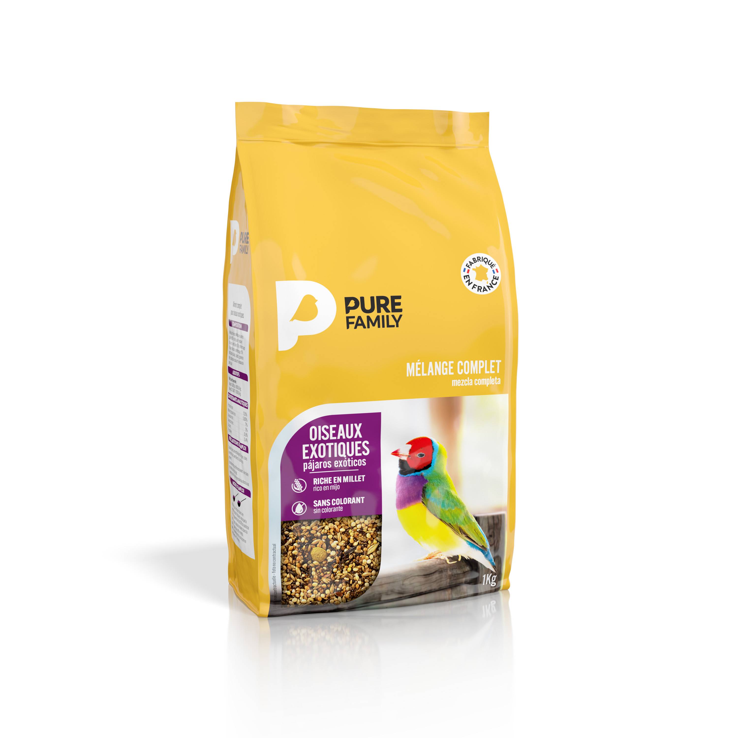Pure Family - Pure Family - Mélange complet pour oiseaux exotiques 1 kg