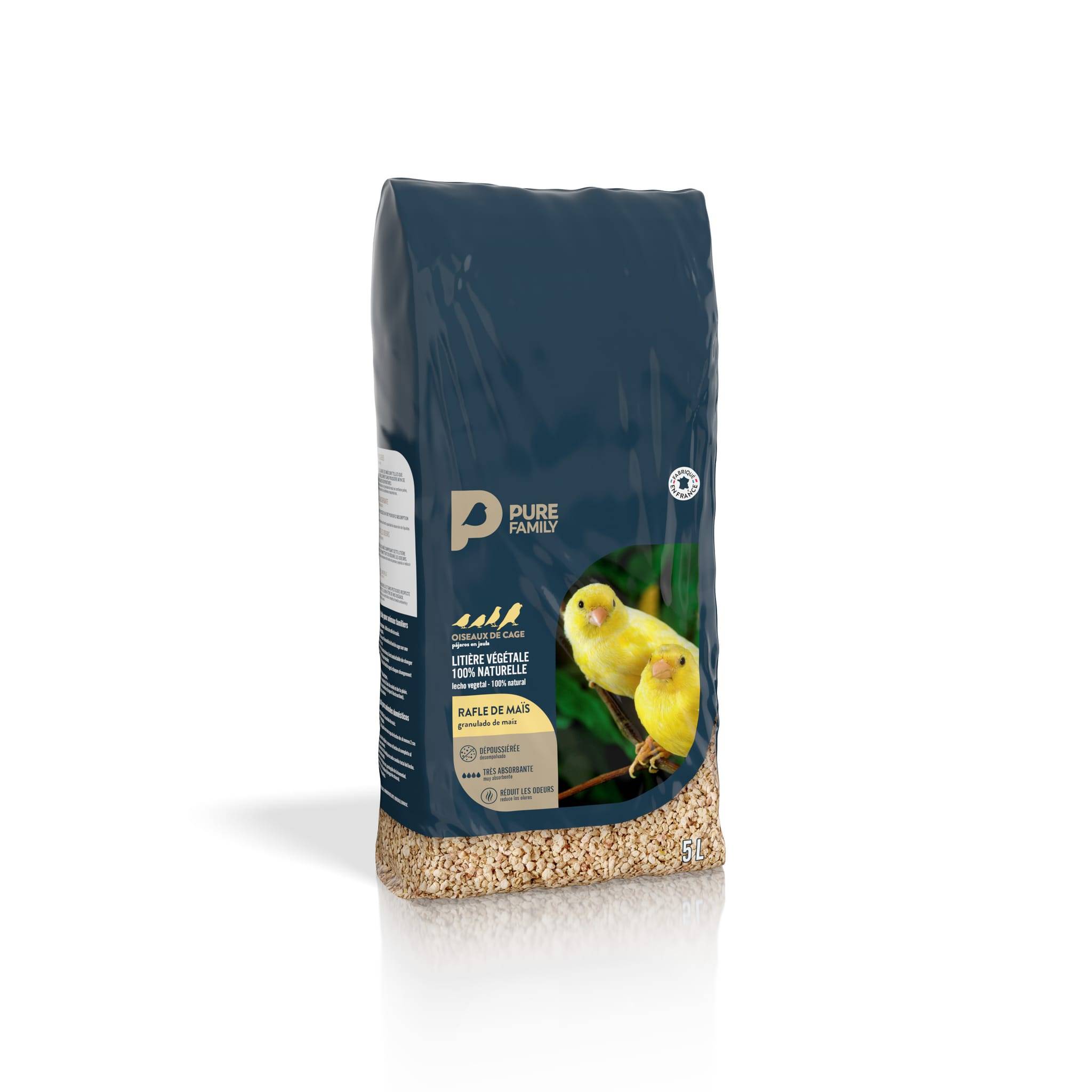 Pure Family - Litière pour oiseaux végétale maïs 5 L - Pure Family - Imagen 1