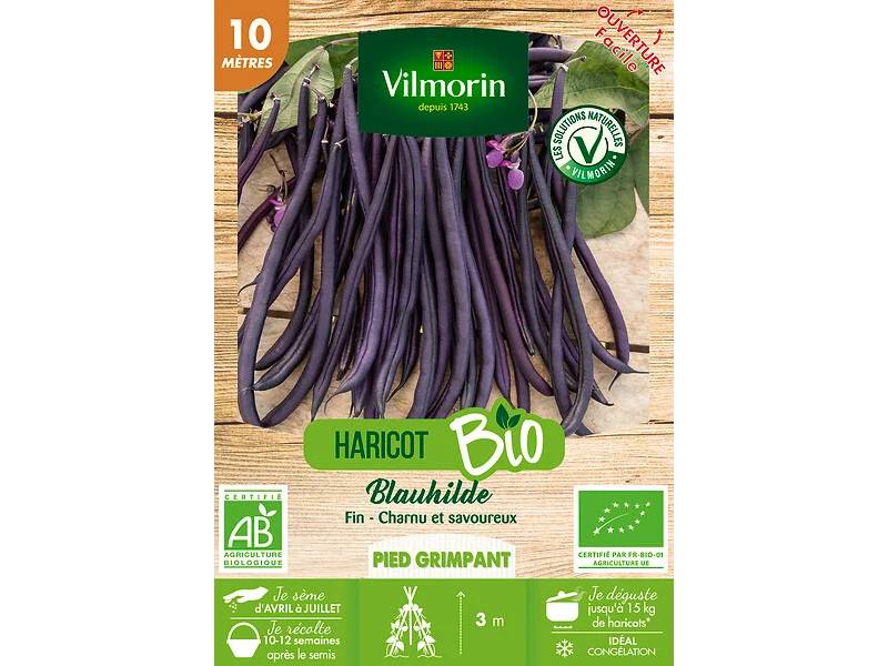 Vilmorin - Haricot Blauhilde Bio série 10M sachet graines 68 g - Vilmorin - Image 1