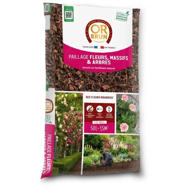 Paillage fertilisé ornemental 50L - OR BRUN