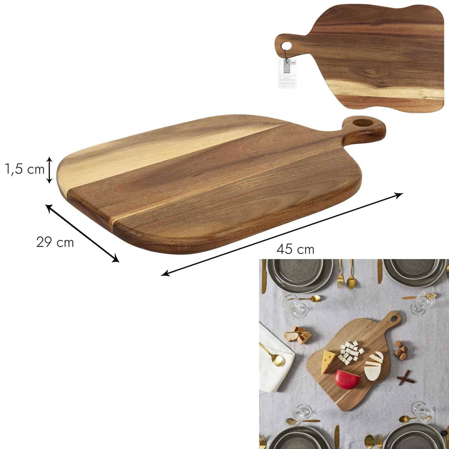 Planche de présentation Bois Acacia L. 45 cm l. 29 cm H. 2 cm – THE HOME DECO FACTORY - Imagen 1