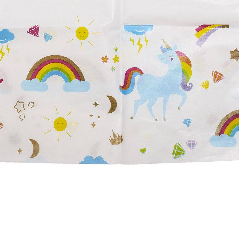Nappe en papier licorne blanc L.183 cm l.137 cm - Paris prix - Imagen 3