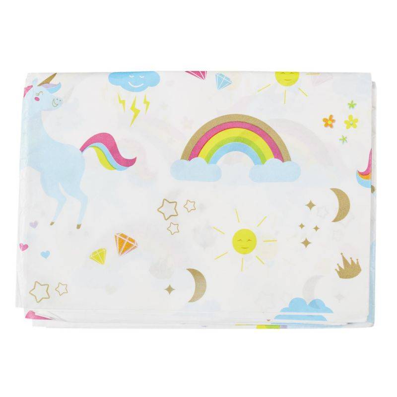 Nappe en papier licorne blanc L.183 cm l.137 cm - Paris prix - Imagen 2
