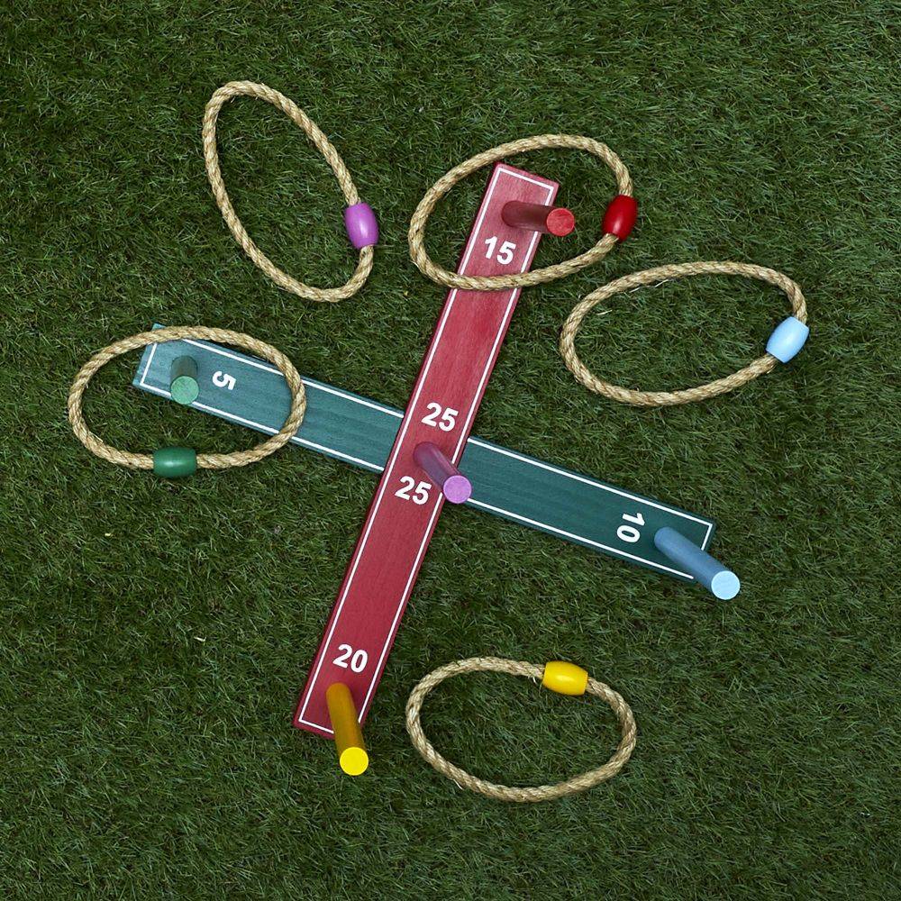 Jeu extérieur lancer anneaux MDF H 4,80 cm L 42 cm P 42 cm – MISTER GADGET - Image 3