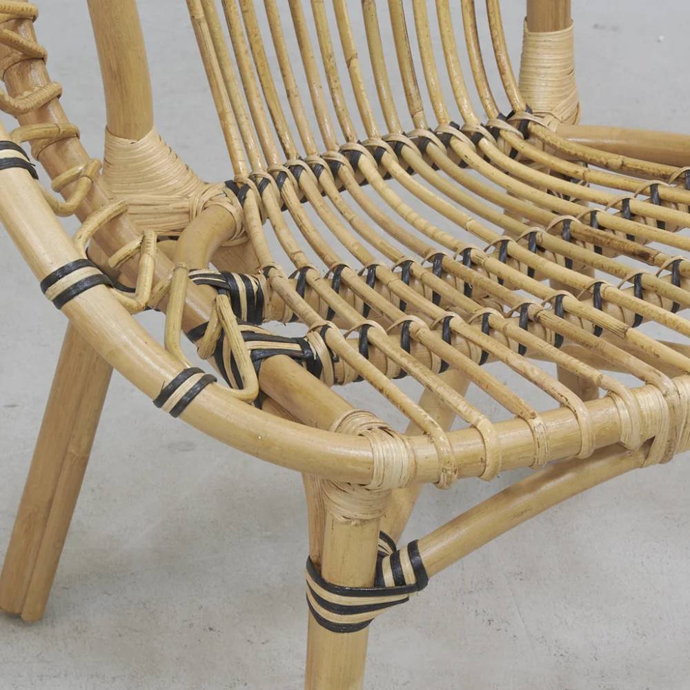 Fauteuil rond rotin naturel H 85 cm L 55 cm P 70 cm – AUBRY GASPARD - Imagen 3